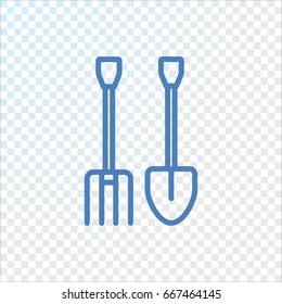  Pitchfork shovel icon Vector.