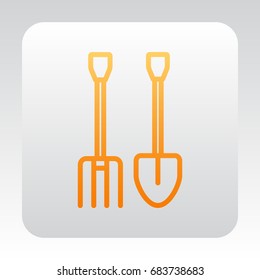  Pitchfork shovel icon Vector.