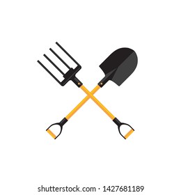 Pitchfork and shovel vector illustration