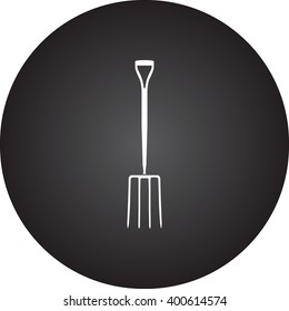 Pitchfork sign black simple icon on  background