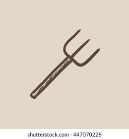 Icono de esbozo de Pitchfork para web, móviles e infografías. Icono de la horquilla de cocina dibujada a mano. Icono vectorial de la horquilla de cocina. Icono de horquilla de cocina aislado en fondo blanco.