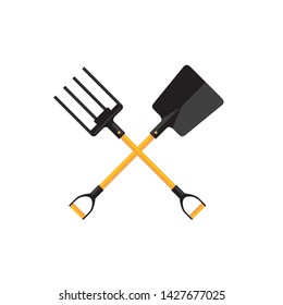 Pitchfork and spade vector illustration