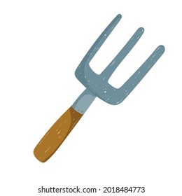 pitchfork tool gardening isolated icon
