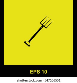 Pitchfork vector black icon. Isolated illustration. Business picture.