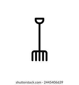 Pitchfork vector icon. Rake tool flat sign design. Farm dig symbol pictogram. Agriculture garden pitchfork tool UX UI icon