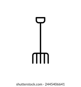 Pitchfork vector icon. Rake tool flat sign design. Farm dig symbol pictogram. Agriculture garden pitchfork tool UX UI icon