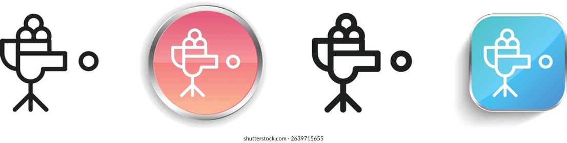 pitching machine icon. Thin Linear, Regular and Button Style Design Isolated On White Background