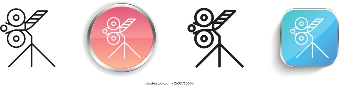 pitching machine icon. Thin Linear, Regular and Button Style Design Isolated On White Background