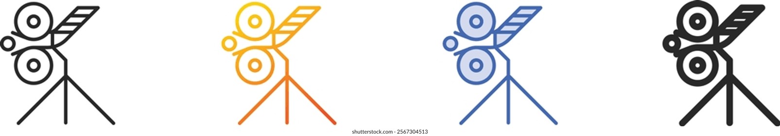 pitching machine icon.Thin Linear, Gradient, Blue Stroke and bold Style Design Isolated On White Background