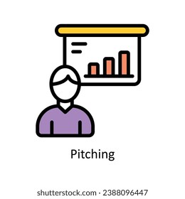 Pitching vector  Filled outline Design illustration. Symbol on White background EPS 10 File