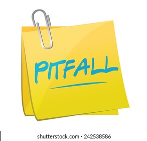 pitfall memo post illustration design over a white background