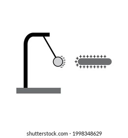 pith ball electroscope diagram vector illustration