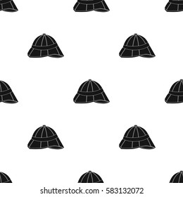 Pith helmet icon in black style isolated on white background. England country pattern stock vector illustration.