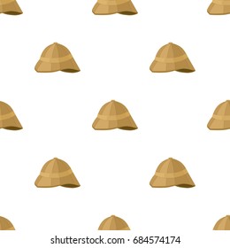 Pith helmet icon in cartoon style isolated on white background. England country symbol stock vector illustration.