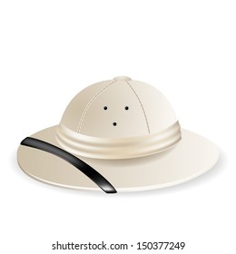 pith helmet isolated on white