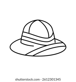 pith helmet line icon vector. pith helmet sign. isolated contour symbol black illustration