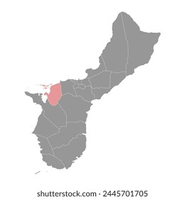 Piti municipality map, administrative division of Guam. Vector illustration.