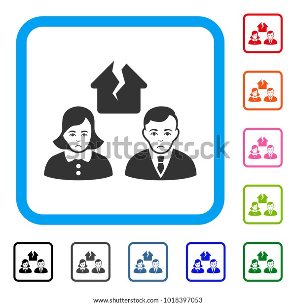 Pitiful\
Divorce People vector pictogram. Person face has desperate mood.\
Black, gray, green, blue, red, pink color versions of divorce\
people symbol in a rounded rectangular\
frame.