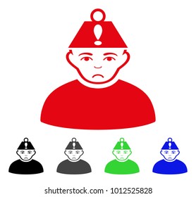 Pitiful Head Stress vector icon. Vector illustration style is a flat iconic head stress symbol with gray, black, blue, red, green color versions. Face has depression emotion.