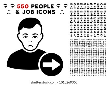 Pitiful Next User pictograph with 550 bonus pitiful and glad people pictograms. Vector illustration style is flat black iconic symbols.