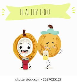 Pitomba fruit cute funny cheerful characters with different poses and emotions. Vector hand drawnvector illistration.