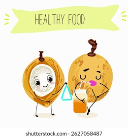 Pitomba fruit cute funny cheerful characters with different poses and emotions. Vector hand drawnvector illistration.