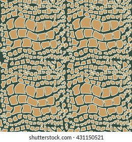 Piton skin. Abstract seamless vector pattern. Natural leather texture. Brown.
