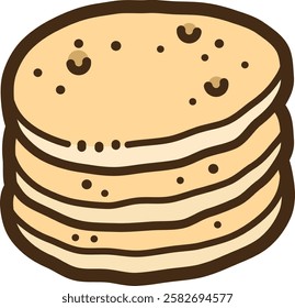 Pitta bread vector doodle illustration and graphic