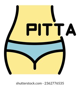 Pitta diet icon outline vector. Ayurvedic nutrition. Natural organic color flat