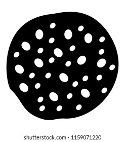 
A pitted chocolate chip cookie
