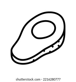 pitted cut avocado line icon vector. pitted cut avocado sign. isolated contour symbol black illustration