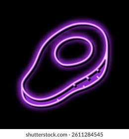 pitted cut avocado neon light sign vector. pitted cut avocado illustration