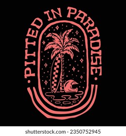 Pitted In Paradise Beach Vector Illustration