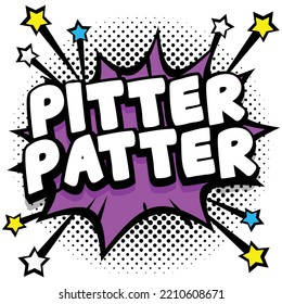 pitter patter Pop art comic speech bubbles book sound effects
