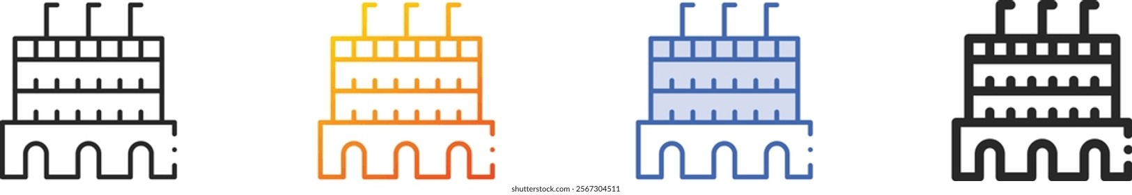 pitti icon.Thin Linear, Gradient, Blue Stroke and bold Style Design Isolated On White Background