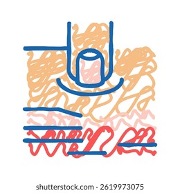pitting edema on patient leg doodle icon sketch vector. pitting edema on patient leg sign. isolated symbol illustration