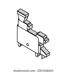 Máquina de picadura Vector de icono isométrico. Señal de máquina de picadura. ilustración de símbolo aislado