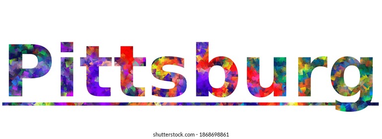 Pittsburg. Colorful typography text banner. Vector the word pittsburg design. Can be used to logo, card, poster, heading and beautiful title svg