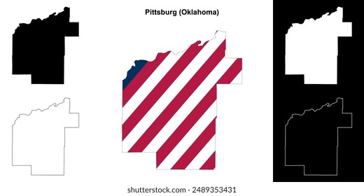 Pittsburg County (Oklahoma) outline map set