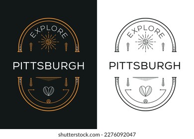 Pittsburgh City Design, Vector illustration.