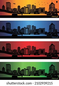 Pittsburgh city in a four different colors