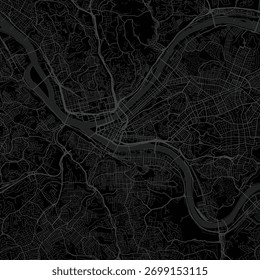 Pittsburgh City Map Sleek Grey Urban Grid Blueprint mit raffinierten monochromen Linien und modernem minimalistischem Design.