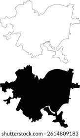 Pittsburgh city Pennsylvania map outline, silhouette, contour vector
