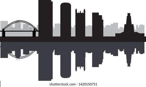 Pittsburgh city skyline in Pennsylvania United States