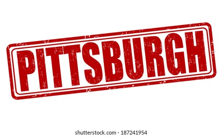 Pittsburgh Grunge Rubber Stamp On White, Vector Illustration