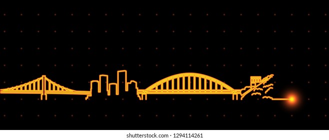 Pittsburgh Light Streak Skyline