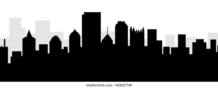 Pittsburgh Morning City Skyline - Vector 