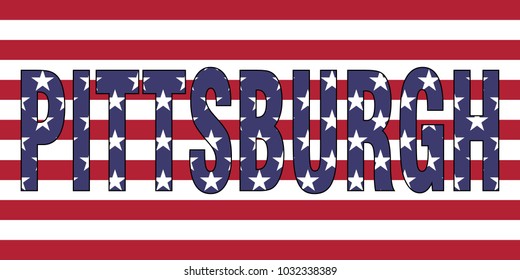 Pittsburgh on USA flag