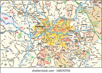 Pittsburgh, Pennsylvania Area Map