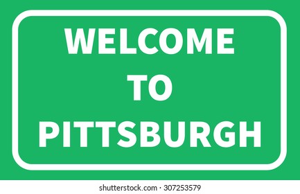 Pittsburgh road sign background. Vector illustration EPS8